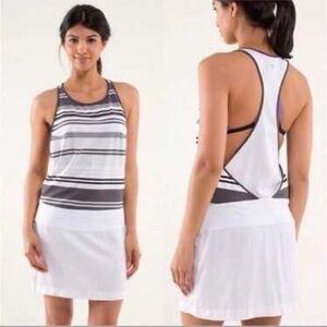 Lululemon - Blissed Out dress - Black, White, & Gray striped